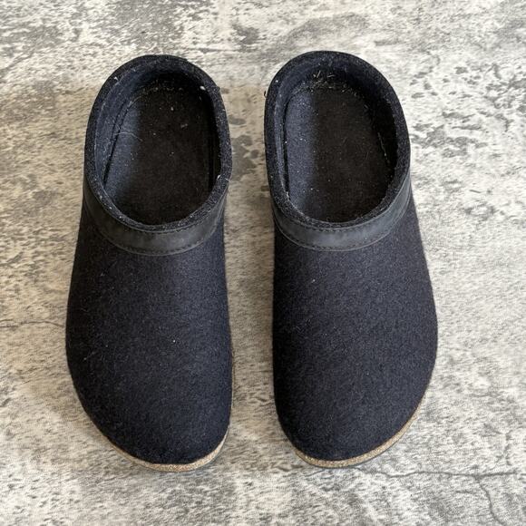 Haflinger GZL Leather Trim Grizzly Black Size EU 41 Wool Slipper EXCELLENT main image 5
